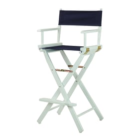 Casual Home White Navy Canvas 30 Inch Directors Chair