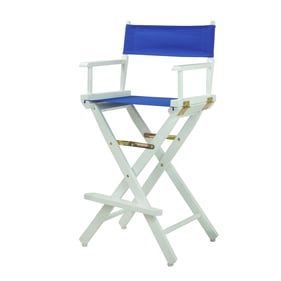 Casual Home White Royal Blue Canvas 30 Inch Directors Chair