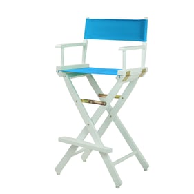 Casual Home White Turquoise Canvas 30 Inch Directors Chair