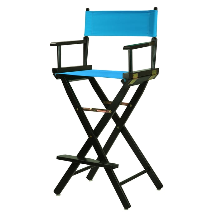 Casual Home Black Turquoise Canvas 30 Inch Directors Chair CHOM-230-02-021-27