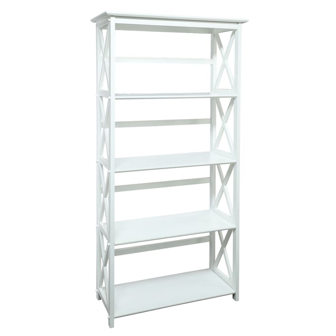 Casual Home Montego White 5 Shelves Bookcase CHOM-324-51