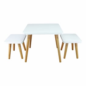 Casual Home The Easel White Natural Kids Table and Chair Set