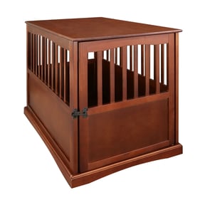 Casual Home Walnut Solid Wood Pet Crate End Table