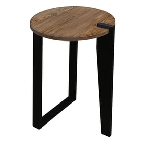 Casual Home Sundial Forest Gray Black Round End Table