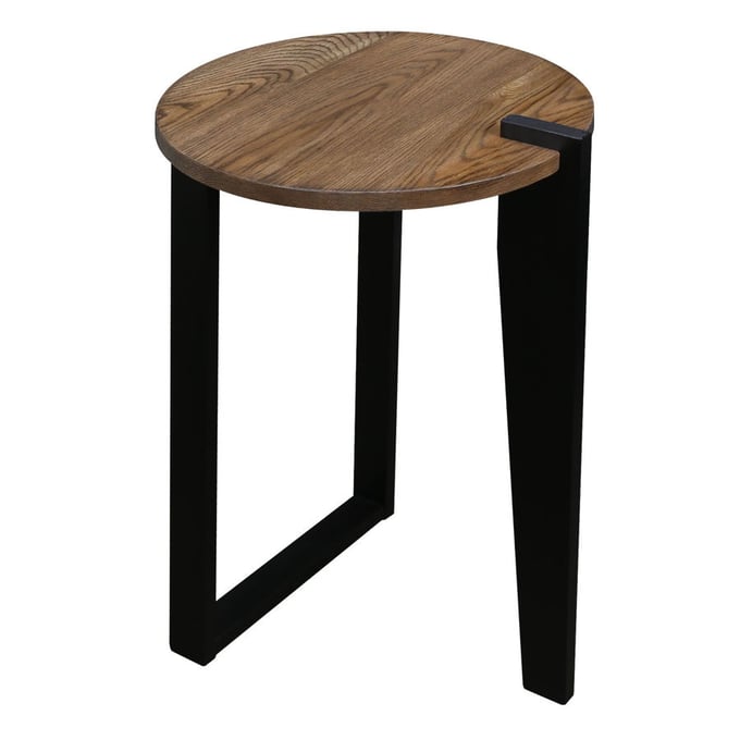 Casual Home Sundial Forest Gray Black Round End Table CHOM-604-423