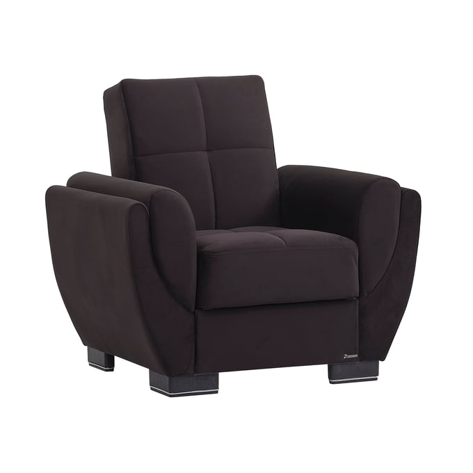 Casamode Ottomanson Armada Air Black Microfiber Convertible Storage Armchair CMD-AIR-AC-103