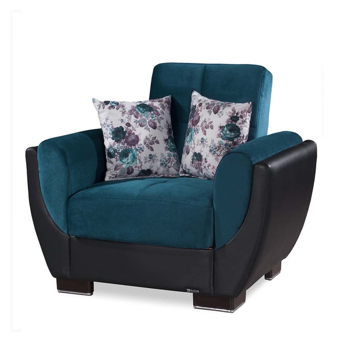 Casamode Ottomanson Armada Air Turquoise Convertible Storage Armchair CMD-AIR-AC-117