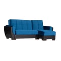 Ottomanson Armada Air Collection Upholstered Convertible Chaise Lounge with Storage, Turquoise/Black-PU Microfiber