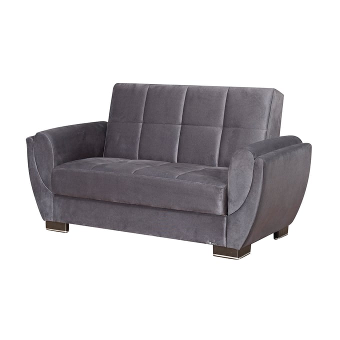 Casamode Ottomanson Armada Air Grey Microfiber Convertible Storage Loveseat CMD-AIR-LS-101