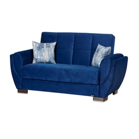 Casamode Ottomanson Armada Air Blue Microfiber Convertible Storage Loveseat