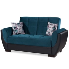 Casamode Ottomanson Armada Air Turquoise Convertible Storage Loveseat