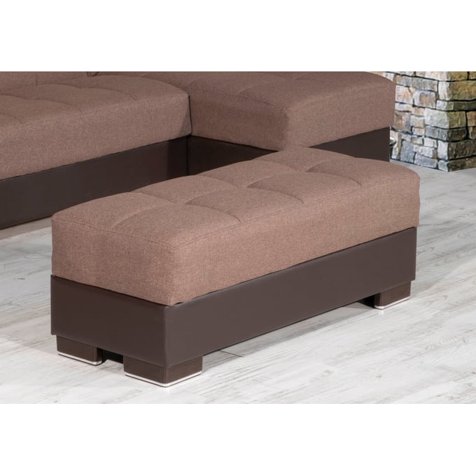 Casamode Ottomanson Armada Air Brown Fabric Storage Ottoman CMD-AIR-O-114