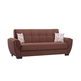 Casamode Ottomanson Armada Air Brown Microfiber Convertible Storage Sofabed