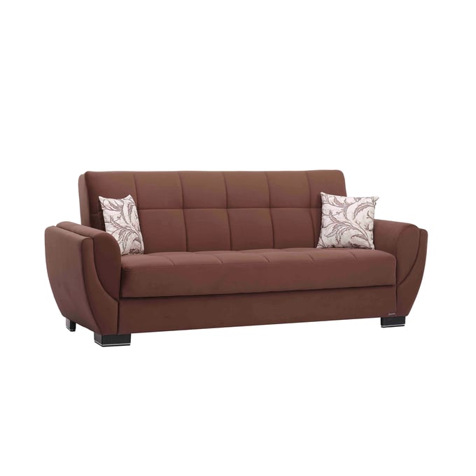 Casamode Ottomanson Armada Air Brown Microfiber Convertible Storage Sofabed CMD-AIR-SB-108