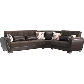 Casamode Ottomanson Armada Air Brown Storage Convertible Sectional