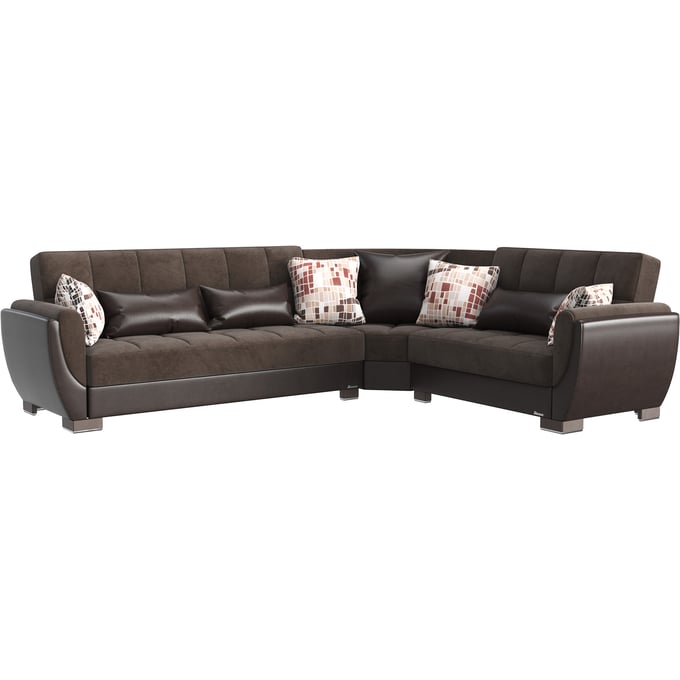 Casamode Ottomanson Armada Air Brown Storage Convertible Sectional CMD-AIR-SEC-107