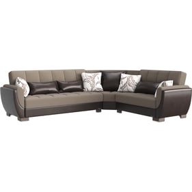 Casamode Ottomanson Armada Air Beige Chenille Convertible Storage Sectional