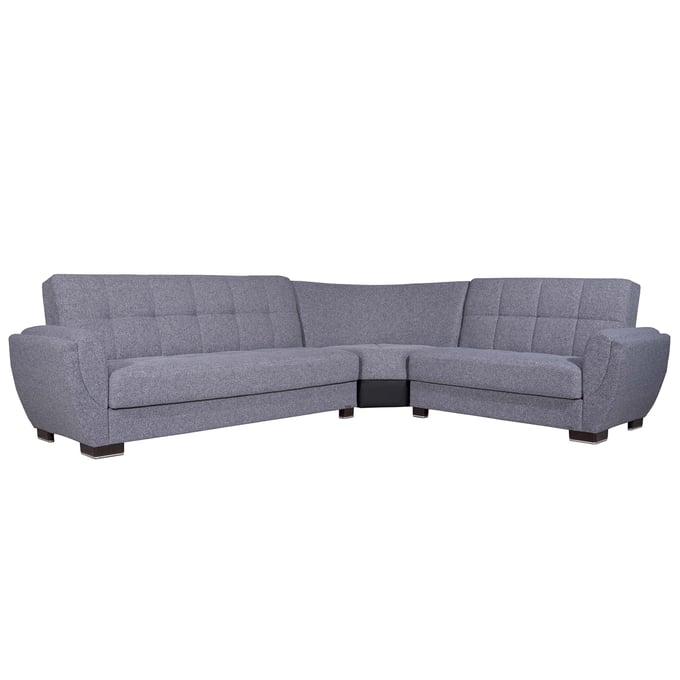 Casamode Ottomanson Armada Air Grey Convertible Storage Sectional CMD-AIR-SEC-113