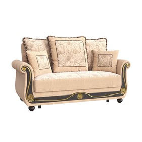 Casamode Ottomanson Americana Beige Convertible Storage Loveseat