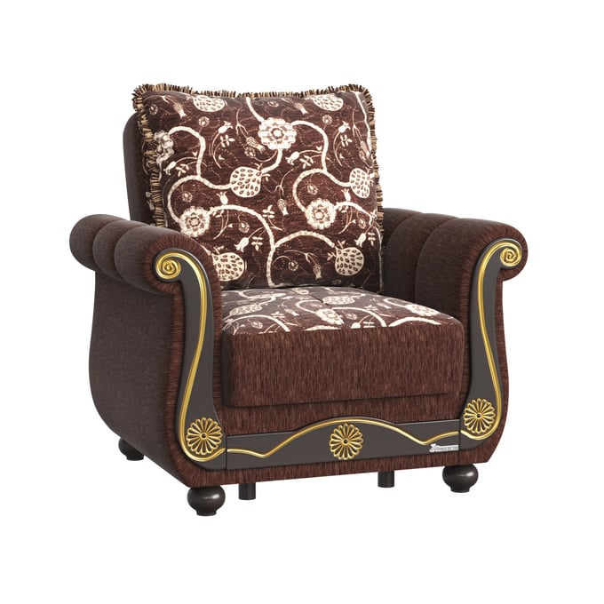 Casamode Ottomanson Americana Brown Convertible Storage Armchair CMD-AMR-BN-AC