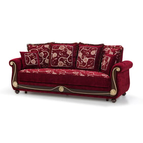 Casamode Ottomanson Americana Burgundy Convertible Storage Sofabed