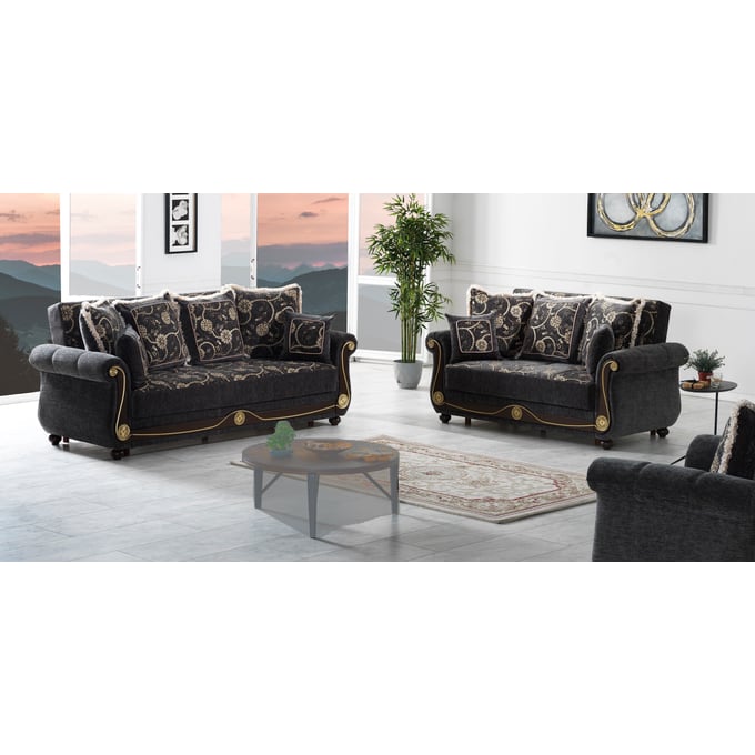 Casamode Ottomanson Americana Grey 3pc Living Room Set CMD-AMR-LR-S7