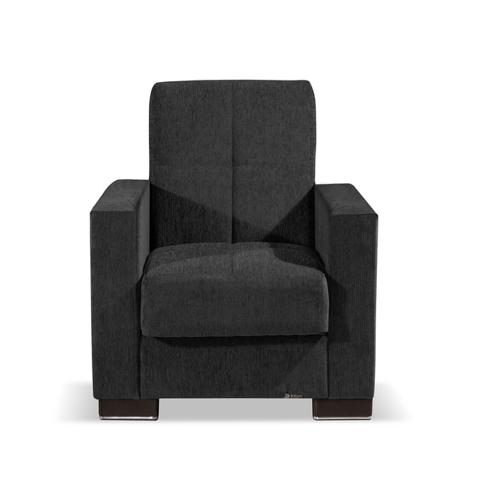 Casamode Ottomanson Armada Grey Chenille Convertible Storage Armchair CMD-ARM-AC-19