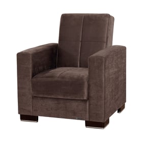 Casamode Ottomanson Armada Brown Microfiber Convertible Storage Armchair