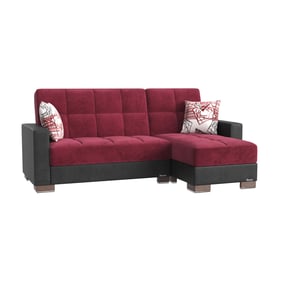 Casamode Ottomanson Armada Burgundy Black Chaise Lounge with Ottoman