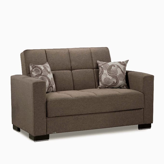 Casamode Ottomanson Armada Brown Fabric Convertible Storage Loveseat CMD-ARM-LS-12