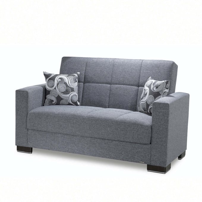 Casamode Ottomanson Armada Grey Fabric Convertible Storage Loveseat CMD-ARM-LS-13