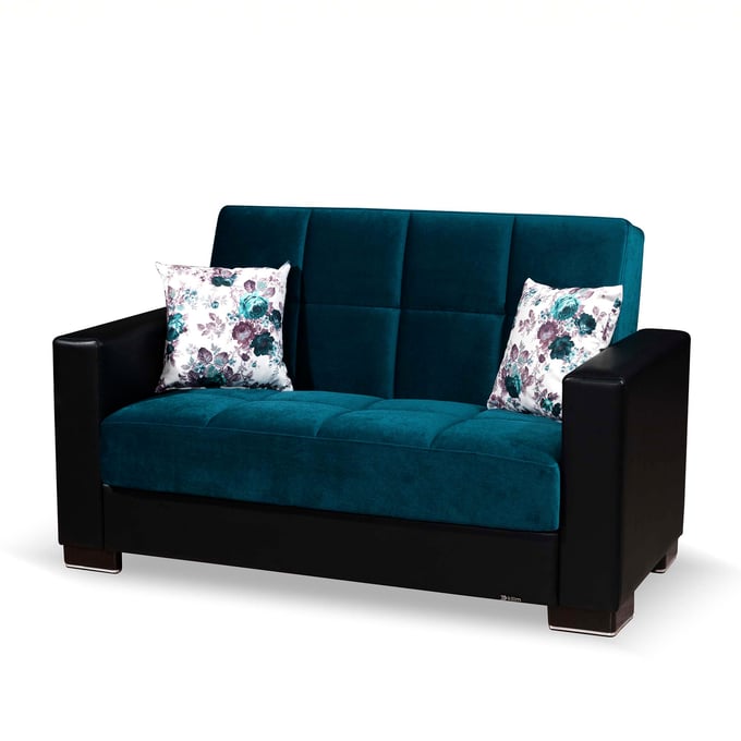 Casamode Ottomanson Armada Turquoise Storage Convertible Loveseat CMD-ARM-LS-17