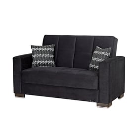 Casamode Ottomanson Armada Black Convertible Storage Loveseat