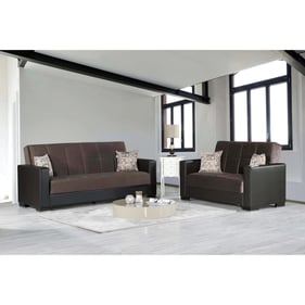 Casamode Ottomanson Armada Brown 2pc Living Room Set