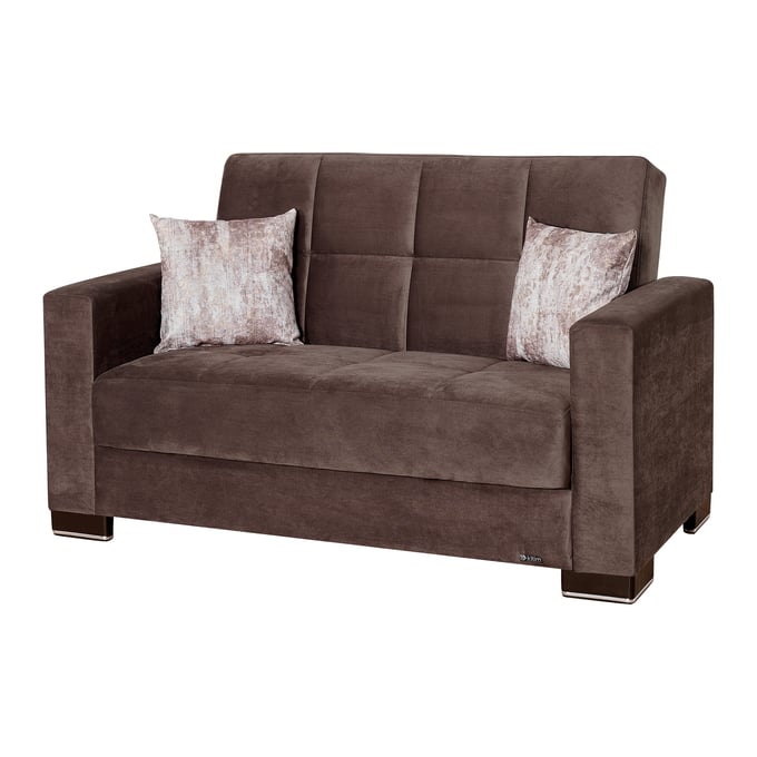 Casamode Ottomanson Armada Brown Convertible Storage Loveseat