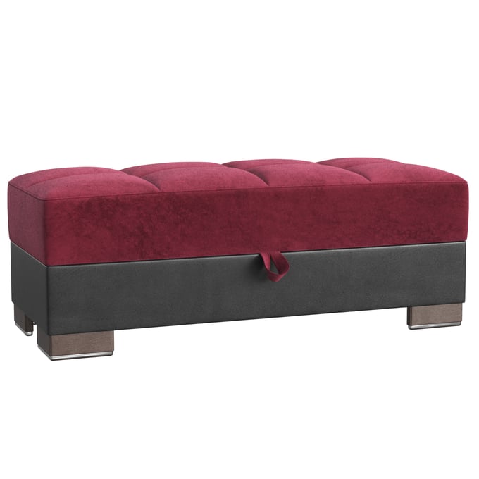 Casamode Ottomanson Armada Burgundy Black Ottoman with Storage CMD-ARM-O-10