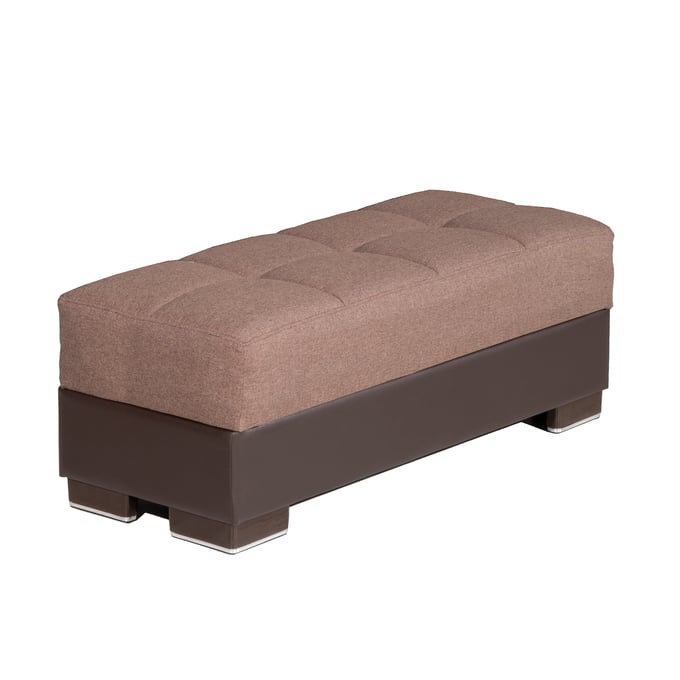 Casamode Ottomanson Armada Brown Fabric  Storage Ottoman CMD-ARM-O-14