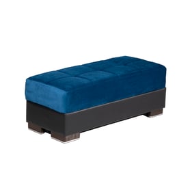 Casamode Ottomanson Armada Turquoise Black Ottoman with Storage