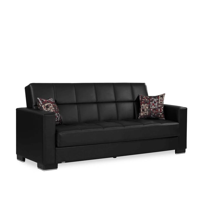 Casamode Ottomanson Armada Black PU Convertible Storage Sofabed CMD-ARM-SB-15-PU