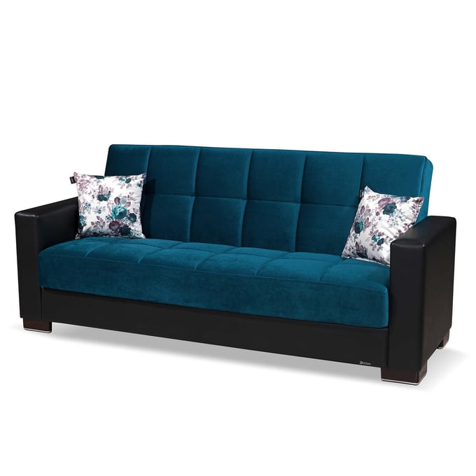 Casamode Ottomanson Armada Turquoise Black Storage Convertible Sofabed CMD-ARM-SB-17