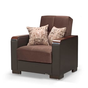 Casamode Ottomanson Armada X Brown Storage Convertible Armchair