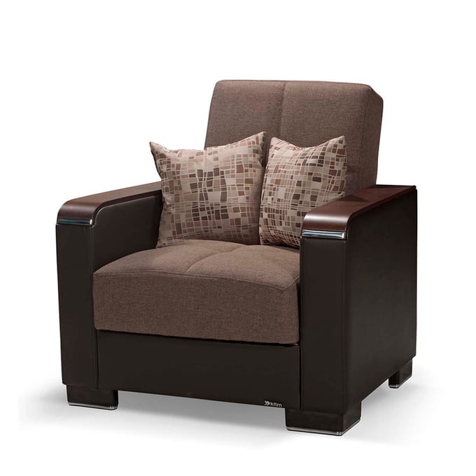 Ottomanson Recliner Chair for Adults, Brown, Easy Assembly, Living