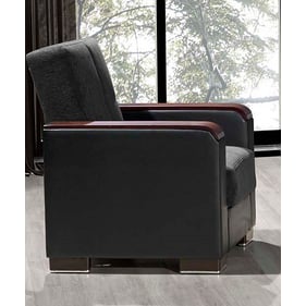 Casamode Ottomanson Armada X Grey Black Chair and Ottoman Set