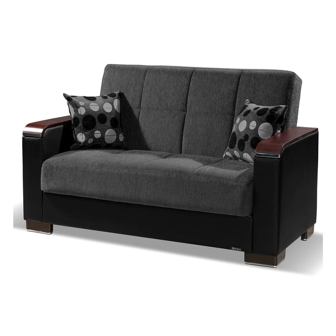 Casamode Ottomanson Armada X Grey Black Convertible Storage Loveseat CMD-ARM-W-LS-318