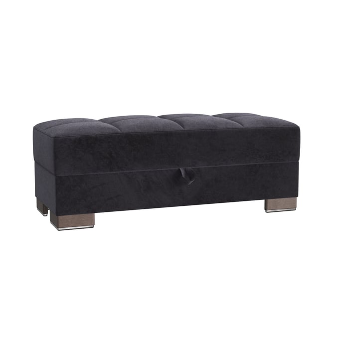 Casamode Ottomanson Armada X Black Microfiber Convertible Storage Ottoman CMD-ARM-W-O-303