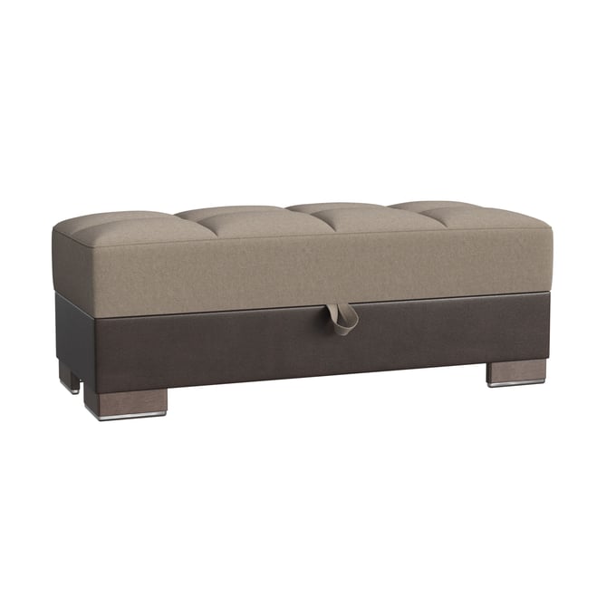 Casamode Ottomanson Armada X Beige Brown Convertible Storage Ottoman CMD-ARM-W-O-309