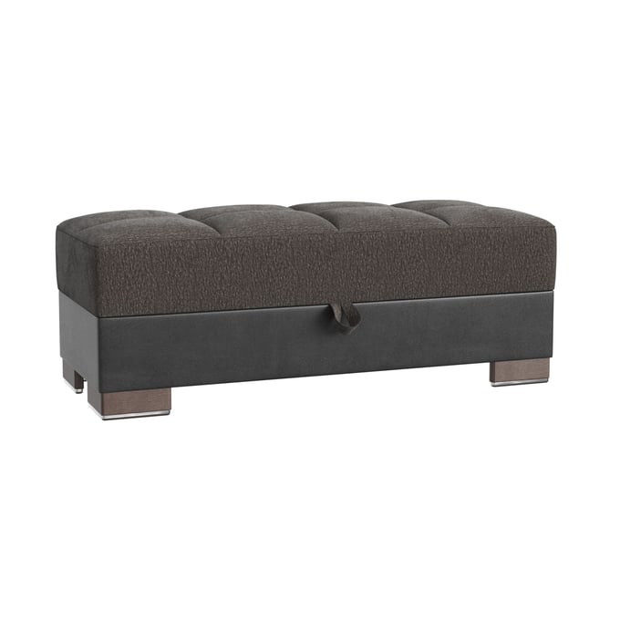 Casamode Ottomanson Armada X Grey Black Convertible Storage Ottoman CMD-ARM-W-O-318