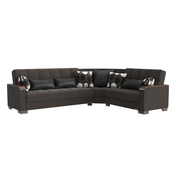 Casamode Ottomanson Armada X Grey Convertible Sectional with Storage CMD-ARM-W-SEC-319