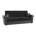 Ottomanson Avalon Collection Upholstered Convertible Sofabed with Storage, Black