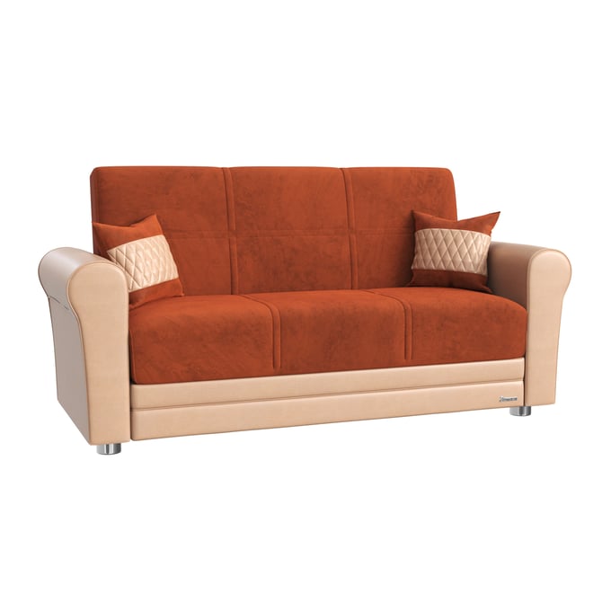 Casamode Ottomanson Avalon Orange Convertible Loveseat with Storage CMD-AVA-POR-LS